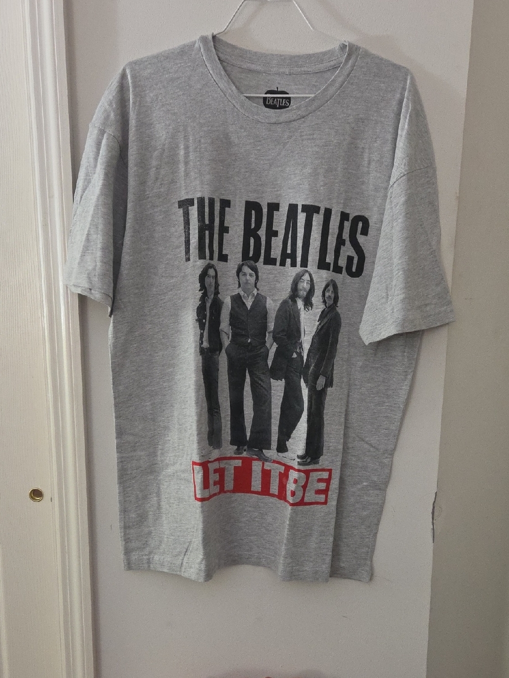 The Beatles Grey Graphic Tee with Black Band Photo Size Large NWOT 100% Cotton
